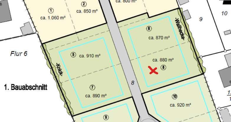 889 m² großes Baugrundstück (Nr. 8) in Besdorf